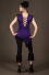 T35 - Top in Viscose-lycra with assymetric down peaks, linked backless, linked open sides and crumpled lace