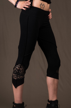 P25 - Legg'in 3/4 long in Cotton-lycra with overlock and Lace