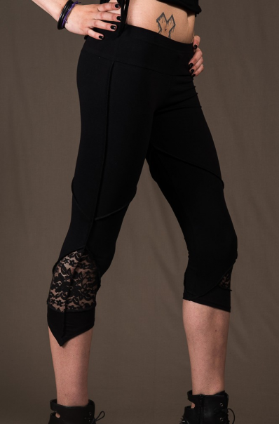P25 - Legg'in 3/4 long in Cotton-lycra with overlock and Lace