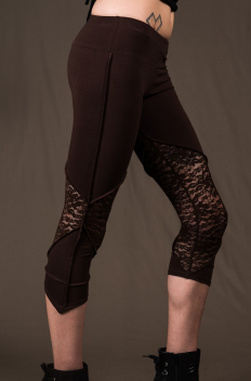 P28 - Legg'in 3/4 long in Cotton-lycra with overlock and Lace