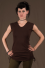 T14 - Top in Cotton-lycra with cutting backless and crumpled by side links to raising the down side 