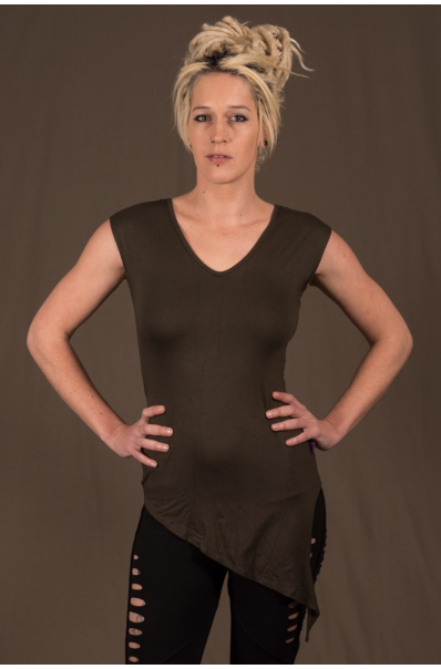 T21 - Top in Viscose-lycra with assymetric down peaks
