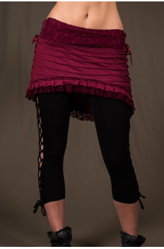 SK-Cut - Skirt in Cotton, Stripped and Crumpled Lace