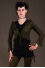 T6 - Top in Viscose-lycra with sleeves, peak hood and crumpled lace