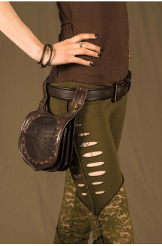 Goa Leather Pockets Belt Pouch Dark-Brown & Black-Cover-Skin