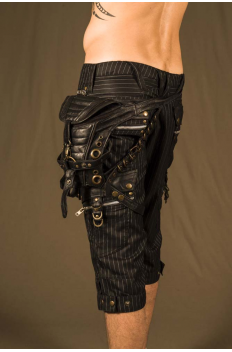 Zipper Legg Leather Pockets Belt Pouch Black - Hook closer