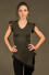 T28 - Top in Viscose-lycra with assymetric down peaks and crumpled lace