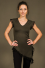 T34 - Top in Viscose-lycra with assymetric down peaks and crumpled lace