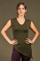 T23 - Top in Cotton-lycra with assymetric down peaks and cutting backless